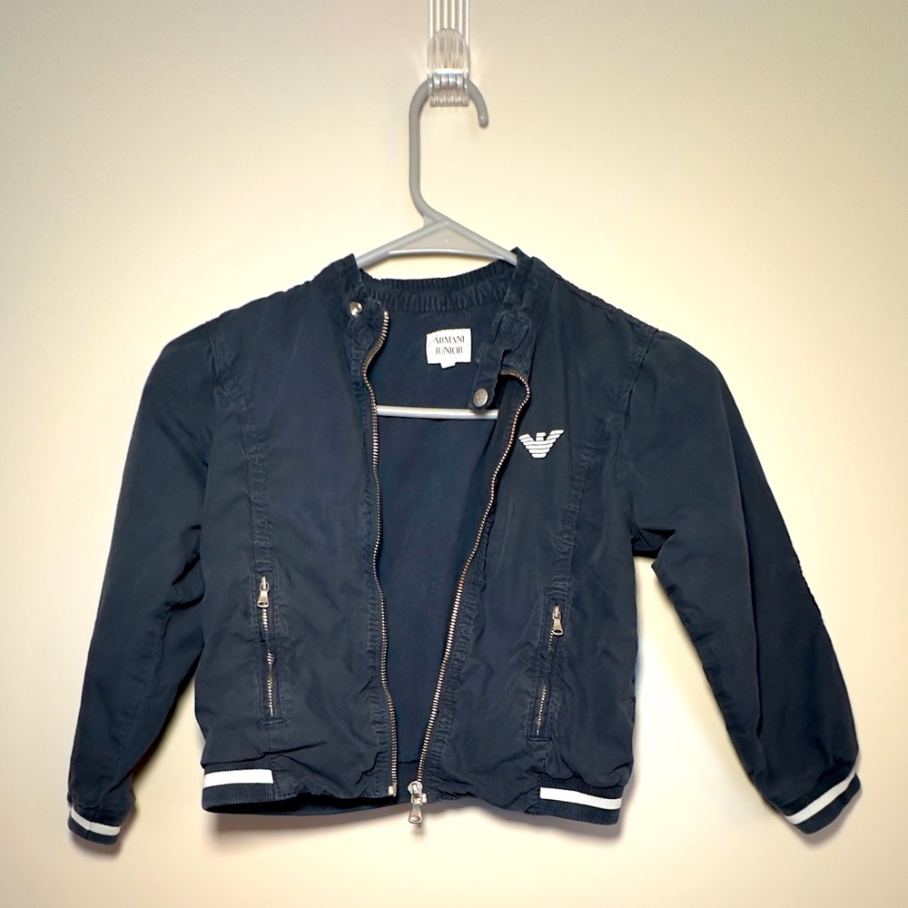 Armani Junior Navy kids jacket; size 5A(112cm)